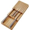 ORGA-BOX Inserto per coltelli in bambù 448 x 174 x 45 mm 3 inserti per posate da 497 mm (larghezza corpo 600 mm) ceppo portacoltelli in legno