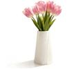 ORIZZONTE ITALIA Vaso decorativo a forma di cono plissettato, Eleganza per Fiori e Arredo Interno, Vasi per Fiori Freschi/Secchi, Ideale Regalo Arredo Casa e Ufficio,Oggetti/complementi d'arredo (Bianco)