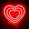 HFHungkeong Insegna al neon a forma di cuore a LED per finestra da parete per camera da letto per ragazze,Regali del cuore Lampada decorativa per la festa della mamma,San Valentino(Rosso)