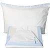 Ruoccohome Lenzuolino Carrozzino Culla Neonato Set 3Pz. da Ricamare tela Aida Regalo Bimbi Coordinato Completo 100% Puro Cotone Celeste | Made in Italy