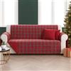Viterbo Biancheria Copridivano Salvadivano Trapuntato Fantasia Tartan Scozzese Natalizio Natale Double Face 100% Made in Italy (2 Posti)