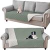 GEBIN Coperta Impermeabile per Cani, Copridivano antigraffio gatto, Copridivano con Penisola per Animali con Fondo in Gomma Antiscivolo, Copriletto (Verde erba,102x127cm)
