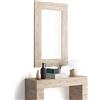 Mobili Fiver, Specchiera Rettangolare Evolution, 118 x 73 cm, Quercia, Specchio per Camera, Corridoio, Ingresso, Soggiorno, Made in Italy