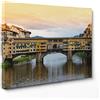 ConKrea QUADRO SU TELA CANVAS - INTELAIATO - PRONTO DA APPENDERE - Ponte Vecchio - Firenze - Toscana Italia - 100x152cm - Senza Cornice - (cod.3332)