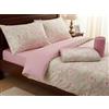 Viterbo Biancheria Coordinato Lenzuola Completo Letto Matrimoniale In Morbido Pile A Fantasia Kenia (6127) (Rose Rosa)