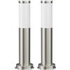 ledscom.de 2 x PORU luce di percorso/bitta per esterni, IP44, 39 cm, acciaio inox, 1x E27 max. 40W