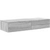 vidaXL Scaffale a Parete con Cassetti Grigio 100x36x19cm in Truciolato, mensola da Muro con mobiletto, mobiletto portaoggetti Montato a Muro, unità a Muro sospesa