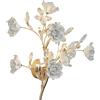 Generic Applique da Parete per Camera da Letto in Ceramica, Lampada a Forma di Rosa, Moderno Europeo, Soggiorno, corridoio, Scala, Applique Creativa a Forma di Fiore di Cristallo, Bianco,