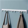 Mai & Mai Appendiabiti da Parete con 8 Ganci Scorrevoli, Attaccapanni da Muro in Alluminio Appendiabiti 80 cm per Cameretta, Ingresso, Cucina, Bianco Opaco, Stalo-10