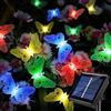 cuzile esterno luci da giardino 20 luce solare impermeabile luci ad energia solare a forma di farfalla in fibra ottica per Natale albero casa vacanza recinto patio party decorazione