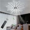 Dobecd Intelligente Plafoniera Con Ventilatore Da Soffitto Reversibile Moderna Pala Soffitto Con Luce Dimmerabile Lampadario Ventilatore Da Soffitto Soggiorno Telecomando Silenzioso Timer-Black||100cm