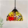XINYASEE Tiffany Lampada a sospensione, Vintage Deco Vetro lampadari,E27 Plafoniera regolabile in altezza,Lampadario Tiffany per Sospensione Soggiorno Cucina Camera da letto Loft Cafe Balcone (B)