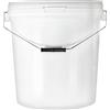 BenBow Secchio con coperchio 20l bianco 100x 20 litri - sicuro per gli alimenti, stabile, ermetico, a prova di perdite - contenitore per la conservazione in plastica, con manico in metallo - vuoto