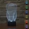 KINGCOO 3D Lampada da Tavolo,KINGCOO 3D Optical Illusion Visiva illuminazione luce Notturna 7Cambiamento Colore Pulsante Touch USB Atmosfera Lampada da Notte LED (Dente)