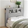 Gecheer Testiera per Letto Piazza e Mezza,con Cotenitore,con LED,in Multistrato,Grigio Sonoma,120x18,5x103,5 cm,Testata Letto,Singolo,Spalliera Letto Singolo,con Contenitore