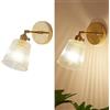 KlkrzJwy Applique Da Parete In Vetro Vintage, Lampada Da Parete Girevole, Lampada Da Parete In Ottone Con E27 3000K, Apparecchi Di Illuminazione Da Parete Dorati Per Soggiorno, Camera Da Letto