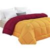 Tata Home Trapunta Invernale Tinta Unita Double Face Singola Imbottita 350 gr/mq Piumone Caldo Letto 1 piazza 180x260 cm Bicolore Rosso Arancio Mod. J