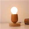 Mengjay Trade Portalampada E27 in legno lampada da tavolo Edison presa EU standard illuminazione decorativa per ufficio, casa, bar, ristorante Leggi la luce notturna leggera. (Stile D.)
