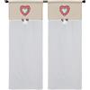 HOME ZEN HOUSEHOLD LINEN coppia di tendine a vetro da cucina a pannello con passante art MARYLAND tessutto effetto lino seta in poliestere per finestra e porta finestra in salotto cucina bagno mis 60x150cm cuore bordò