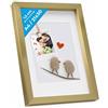 PHOTOLINI 3D cornice A4 21x30 cm oro, profonda con vetro e passe-partout, cornice per oggetti fino a 1,5 cm di profondità, legno MDF - perfetta per il fai da te e come regalo
