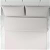 Corredocasa Completo Letto Set Lenzuola in Puro Cotone 100% Matrimoniale 2 Piazze Tinta Unita Made in Italy Lenzuola sopra, Lenzuolo sotto e 2 Federe - Biancheria da Letto, (Panna)