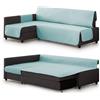 Milica Copridivano trapuntato compatibile con divano angolare letto Friheten di IKEA | Adatto a chaise longue destra o sinistra | Ideale per bambini e animali | Colore: acquamarina