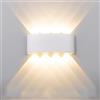 AWSAD Applique da Parete Interno Adatto per Vano Scale del Corridoio della Camera da Letto, Luce LED 12W/16W/24W Lampada da Esterno a Parete (Colore : White, Size : 23x6x5cm)