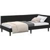 vidaXL Cornice del Letto ad Angolo Nero 90 cm x 200 cm Velluto, Camera Moderna, lettiera Elegante, Design Compatto, Divano Letto in Velluto, Multi-Funzionale, da Interno