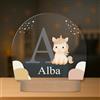 Regalos Maya Lampada Bambini Personalizzata con Nome e Iniziale - Luce Notturna LED - Regalo Originale per Neonato, Battesimo o Compleanno (Unicorno)