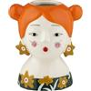 Baroni Home Vaso in Ceramica Dipinto a Mano, Decorativo Moderno per Interno ed Esterno, per Fiori e Piante, Soprammobile Linea Isotta, 15x11x18 cm, Rossa/Grande