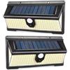 MF artSHOP 2X Lampada Solare da Esterno, 190 SMD LED, Sensore di Movimento, Crepuscolare, Pannello Solare, Luce Emergenza Impermeabile IP65, Faretto Per Giardino, Garage, Patio 4 Modalità