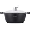 Royalty Line RL-BS20M, Pentola con Rivestimento Antiaderente, Coperchio in Vetro, Induzione, 20 cm, Nero
