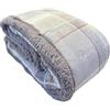 Tata Home Coperta Pile Plaid Divano e Letto Pesante e Caldo Peluche con Retro Sherpa Fantasia Scozzese Misura 127x152 cm Tartan Beige