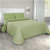 PASSION - Copriletto Trapuntino primavera-estate tinta unita double face 100% poliestere e 100% MADE IN ITALY (Mela/Lime, Singolo)