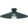 L+ Plafoniera led soffitto, in metallo, forma conica, diametro 40 cm, Lampadario cucina, blu opaco.