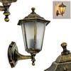 hofstein Lampada da parete per esterni Loria, lampada da parete in stile antico, in metallo/vetro nero, oro/smerigliato, lampada da parete in stile rustico, lampada da esterno per terrazza, E27, senza