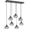 Lucande Lampada a sospensione dimmerabile (Moderno) colore Grigio, in Vetro ad es. Soggiorno & Sala da pranzo lampada vetro per