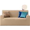 Linea oro Copridivano Elasticizzato - Cube - Beige 3 Posti - Adattabile ad Ogni Tipo di Divano - salvadivano Gatto Cane - Lavabile