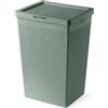 Inbagno Cesta Portabiancheria 65 Litri Verde salvia Cesto Bucato In Plastica Riciclata, Made In EU Con Maniglie E Foro Apertura