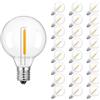 wenwendianzi Lampadine a LED G40 a Bassa Tensione DC12V 24V 1W E12 Retro in plastica sostituibile(25 Pack_DC 24V_1W)
