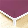LARA MORADA - Lenzuolo Sotto Una Piazza E Mezza Con Angoli Elasticizzati, 100% Cotone, Made In Italy, Tinta Unita, Per Letto 1 Posto E Mezzo, 120cm x 200cm + 25 cm, Viola