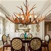 QRANSEUYXY Lampadario Tradizionale Country Vintage, Lampadario a forma di corna a 6 teste, 66 x 45 cm, stile retrò, a forma di corna di cervo, lampada a sospensione per soggiorno, ristoranti, bar, caffetterie