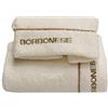 Borbonese coppia Asciugamani 1+1 in Pura Spugna Idrofila 550 gr/mq art. Fine OP (Avorio)