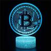 KJsdaADSA Lampada 3D Illusion Light 3D Bitcoin dimmerabile a 16 colori con telecomando Smart Touch e regali di compleanno per la decorazione della camera dei ragazzi e dei bambini