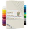 Lavea® Lenzuolo con Angoli Singolo 90x200 cm - Jersey 100% Cotone - Per Materassi Topper fino a 10 cm - Con Elastico Tutto Intorno - Certificato OEKO-TEX - Crema