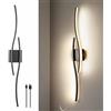 Klobvtt Lampada da parete a batteria con telecomando Lampada da parete a onde nere Lampada da parete a LED senza fili 3 modalità colore Applique Illuminazione da parete per camera da letto Corridoio S