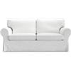 MASTERS OF COVERS Fodera di Ricambio per Divano a 2 Posti IKEA Ektorp, Ektorp Fodera Divano 2 Posti, Ektorp Copridivano, Ektorp Fodera, 179 x 88 x 88 cm (Bianco Freddo, Poliestere Petite)