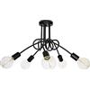 Light Home LH Light-Home Edison 5 Lampadario da Soffitto Industriale - Lampadari Moderni Per Soggiorno Camera da Letto e Cucina in Metallo - a 5 Luci - E27 - Nero
