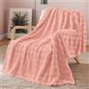 TOPCHANCES Coperta Plaid Pile Divano180x230cm,450g/M² Tessuto A Singolo Strato Super Morbida In Pelliccia Sintetica Di Coniglio Coperta Riscaldante Per Camera Da Letto,Ufficio E Divano,Rosa