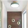 GZZBMY Illuminazione a Soffitto 3000K/4000K/6000K Moderno LED Interno Acrilico Plafoniere Legno Flush Mount Lampe Soffitto Rotondo Ø 30CM 18W per Soggiorno Camera da Letto Cucina (Verde Luce calda,30CM)